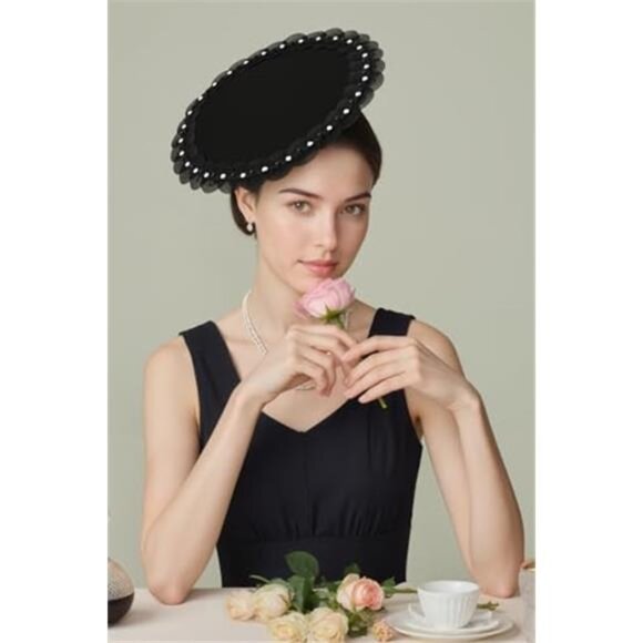 Women\'s Kentucky Fascinator Hat Flat Derby Hat with Hair Clip for main image 6
